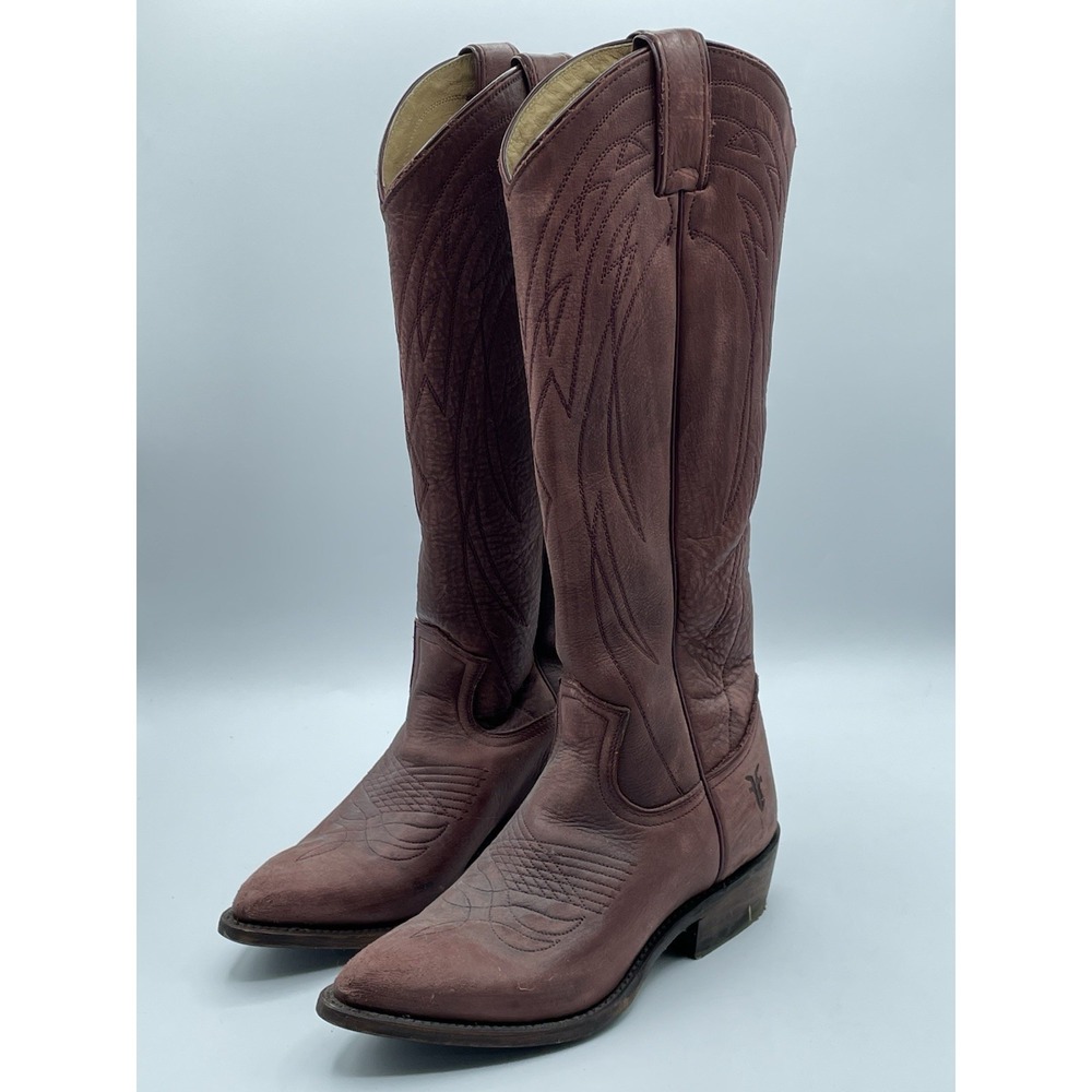 Frye BILLY TALL Cowboy Western Leather Boots #77800 Light Tan 6 B Women Knee New